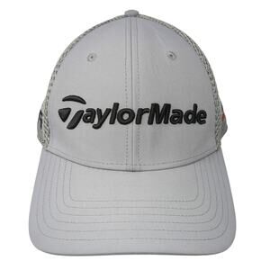 TaylorMade Fitted Hat Gray XL Embroidered Spell Out A-Flex Vent Holes